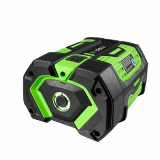 Green and black power tool battery pack.