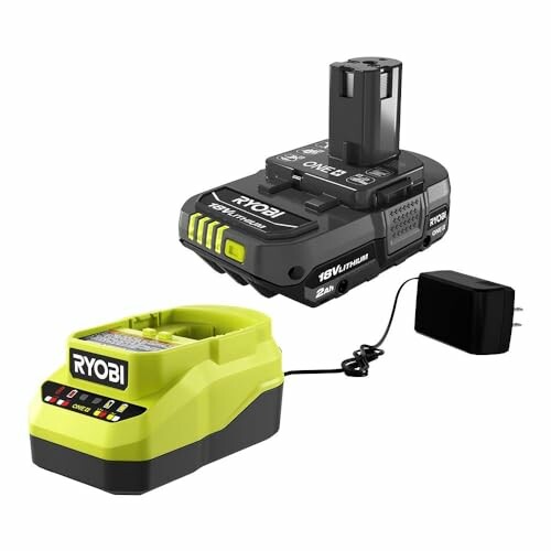 Ryobi battery and charger set with power adapter